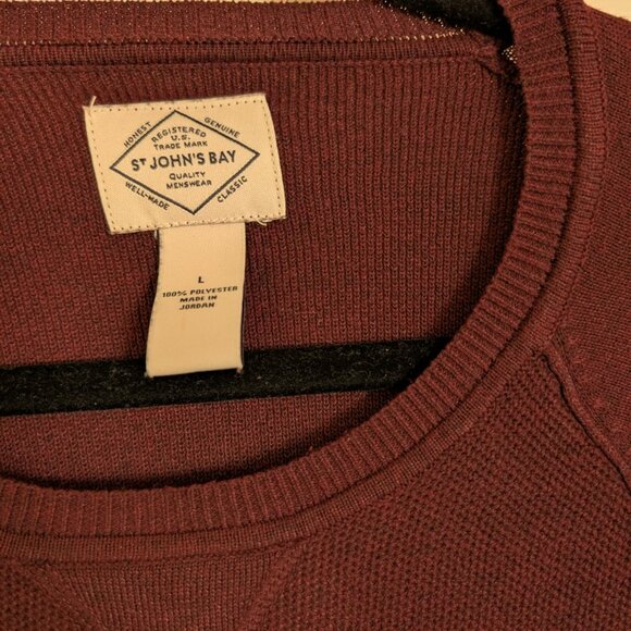 Men's Maroon St. John's Bay Sweater - Picture 3 of 3